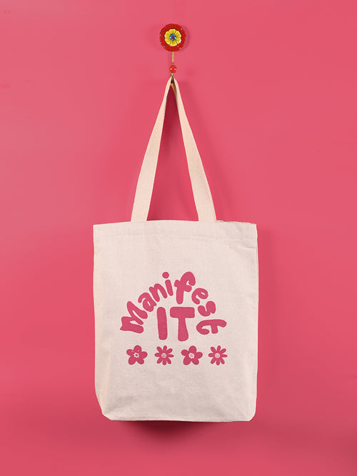 Menifest it tote bag